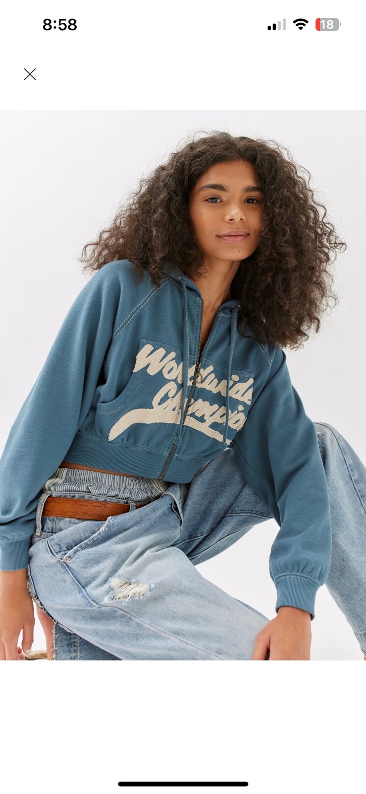 cropped zip up
