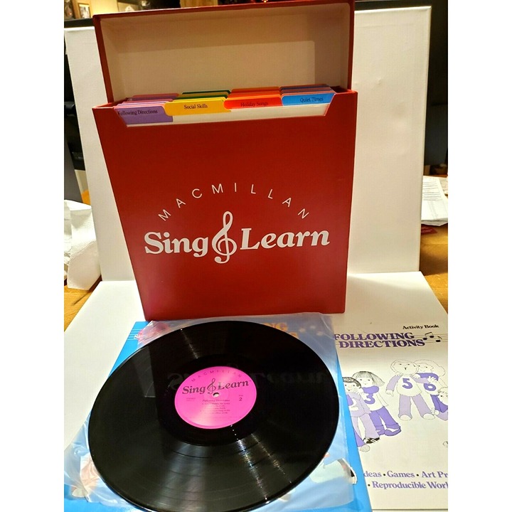 Vintage Sing And Learn Records With Original Box - Macmillan Red Box - Like New