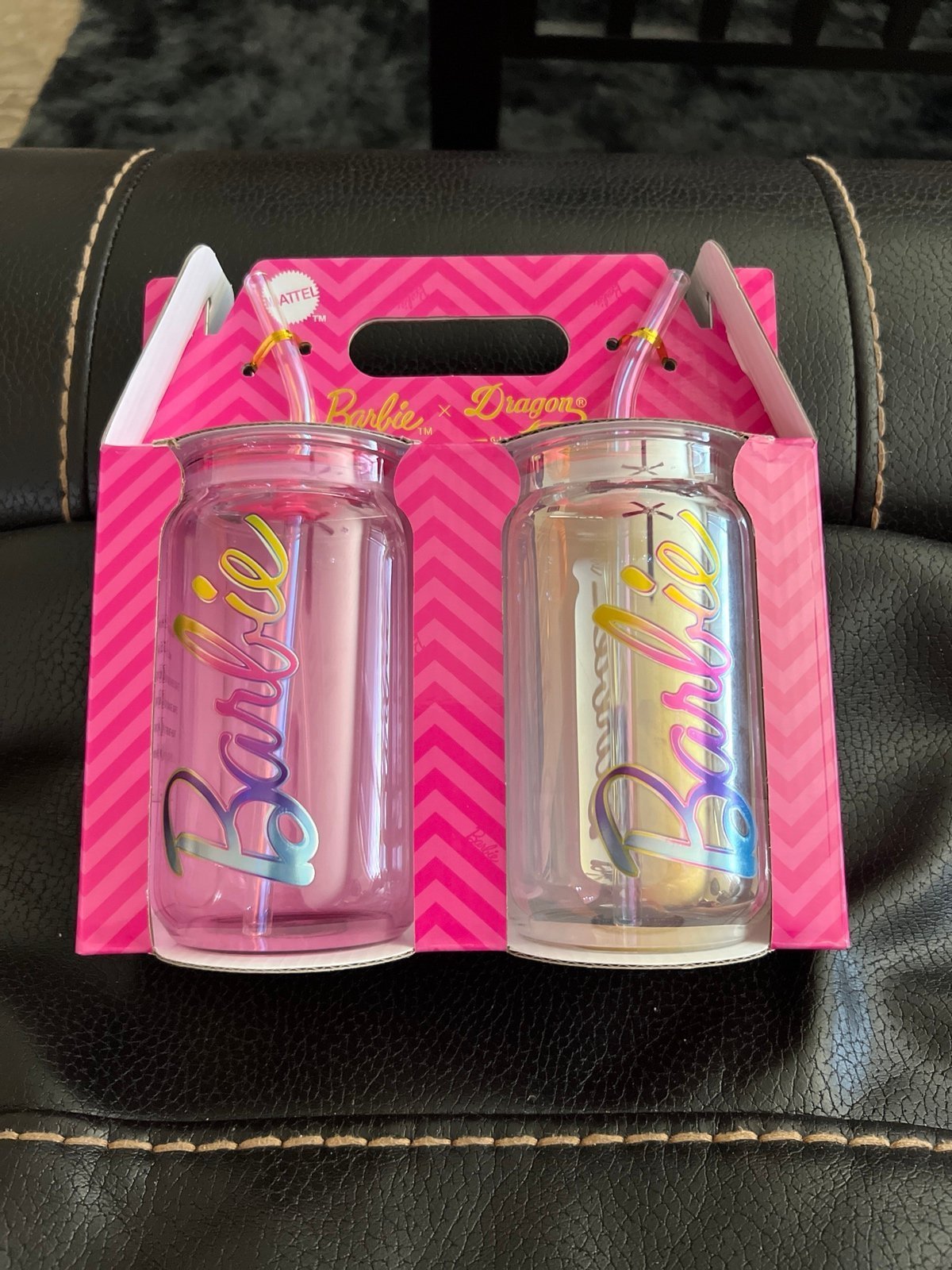 Barbie Drinking Glasses 16 Oz Set of Two New