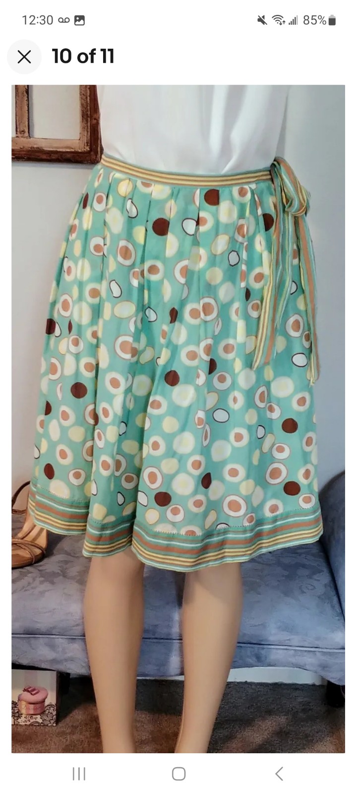MAX STUDIO SPECIALTY Career Silk blend Skirt Retro Modern