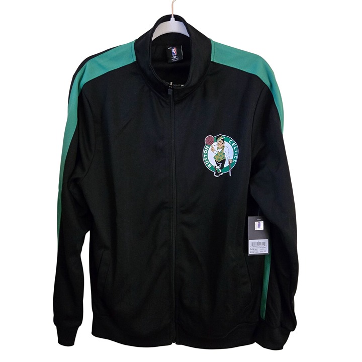 NBA NWT Celtics Full Zip Track Jacket Black Green Size M