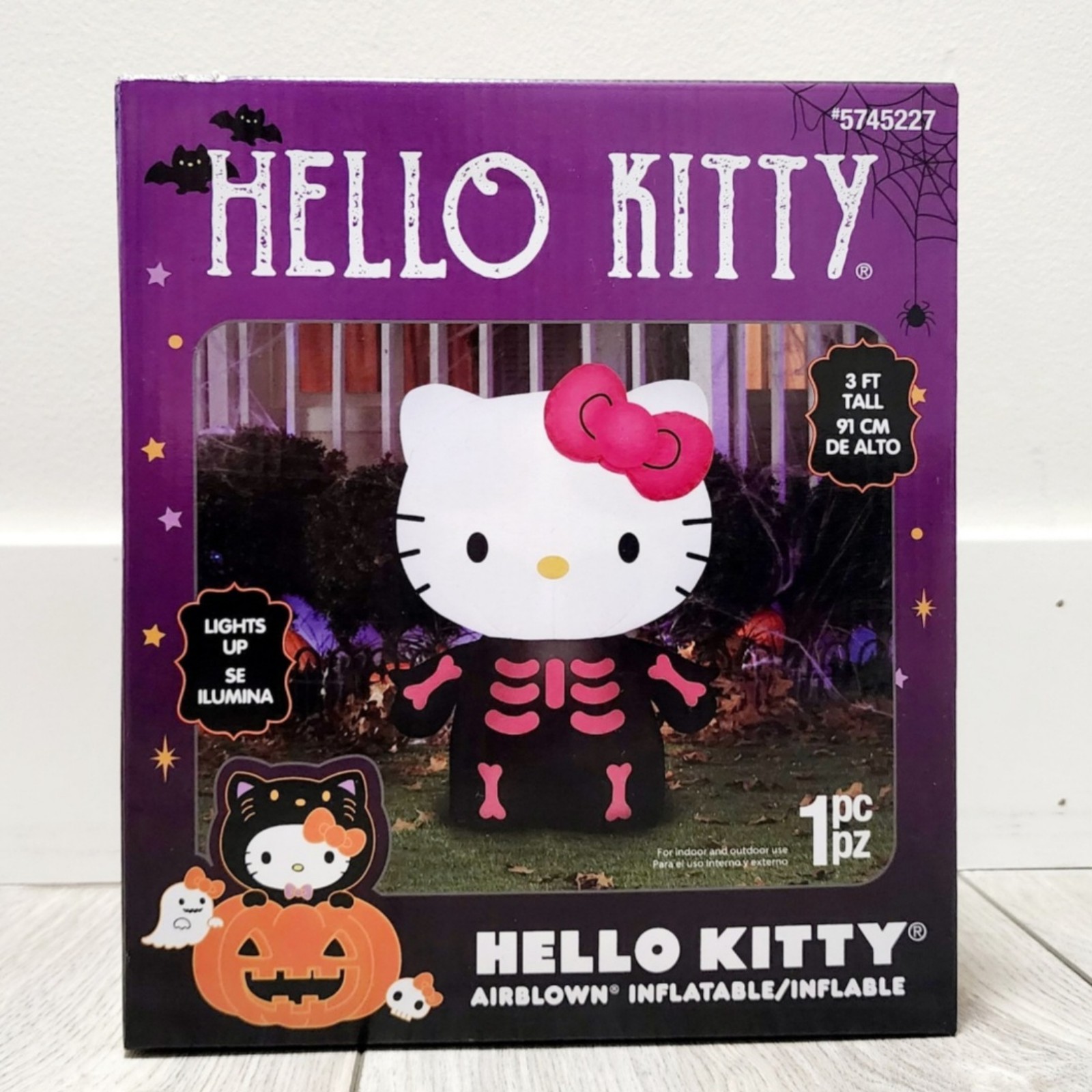 Sanrio Halloween Hello Kitty in Skeleton Suit 3ft by Airblown Inflatable