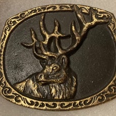 Vintage Metal Belt Buckle, Brass, Nice Deer, Buck, Whitetail, Nature, Wildlife