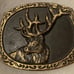 Vintage Metal Belt Buckle, Brass, Nice Deer, Buck, Whitetail, Nature, Wildlife
