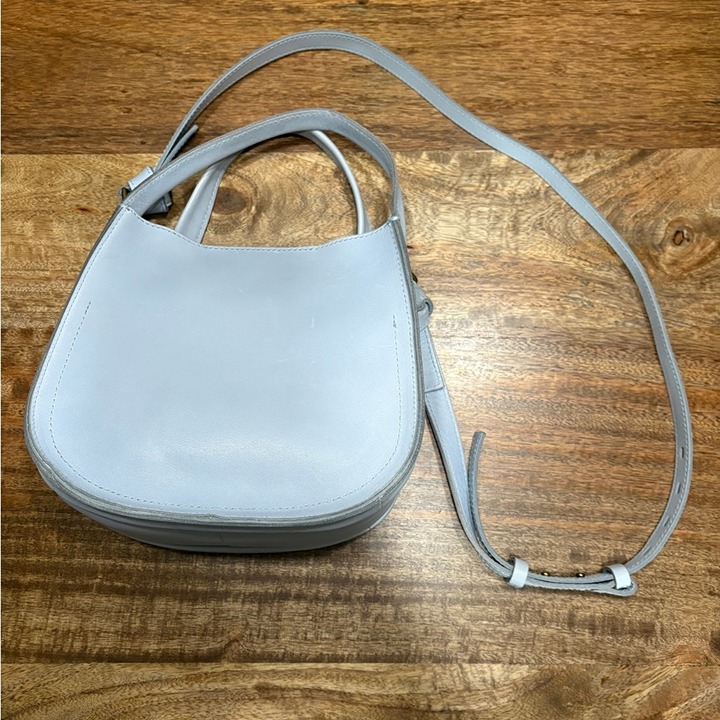 Madewell Womens The Sydney Crossbody Hobo Bag Luxe Leather Boho Light Baby Blue