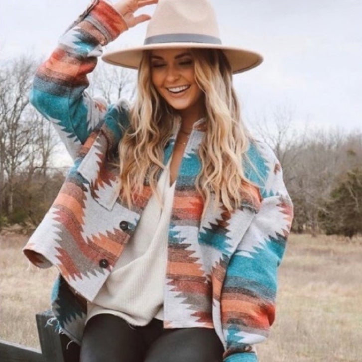 El Paso Yellowstone Aztec Print Boho Western Jacket