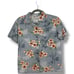 Go Barefoot Shirt Mens XS Gray Floral Hawaiian Short Sleeve Made In USA