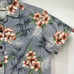 Go Barefoot Shirt Mens XS Gray Floral Hawaiian Short Sleeve Made In USA