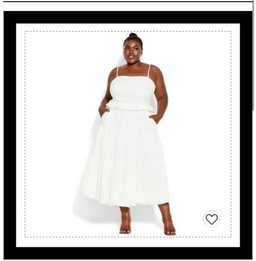 CITY CHIC WHITE MIDI DRESS SIZE 14 NEW!