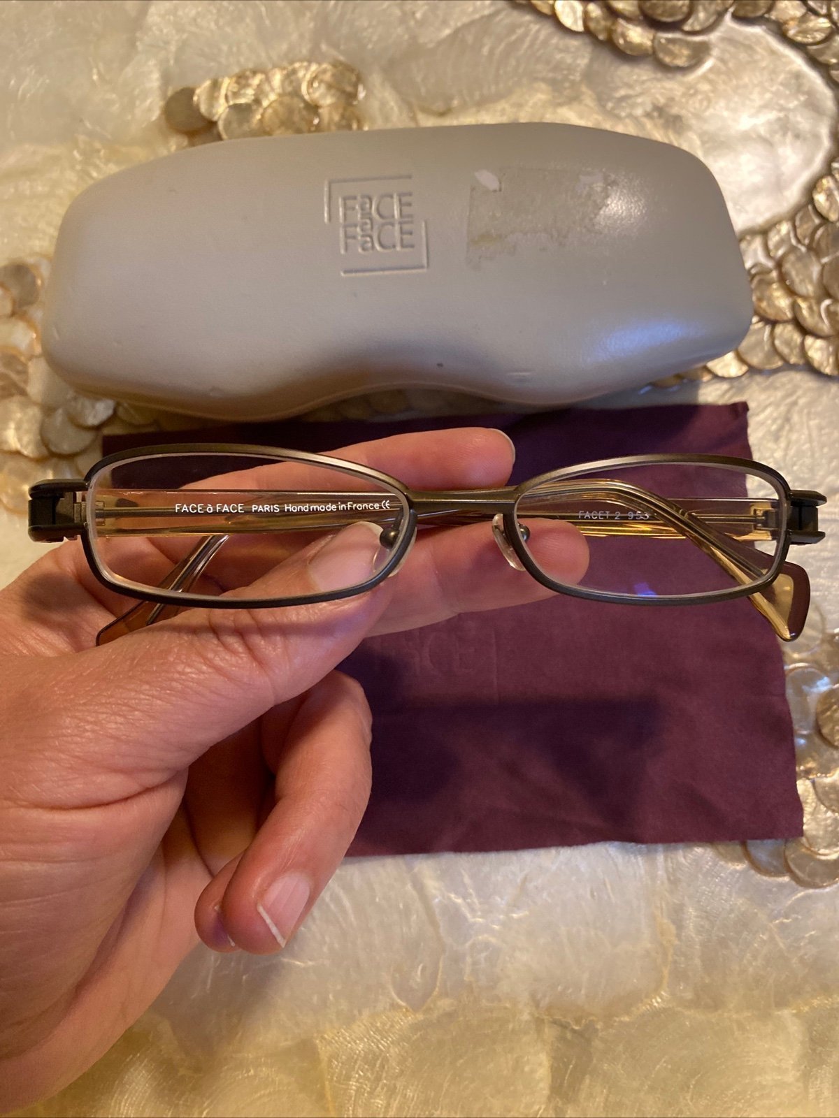 Face A Face Eyeglasses Facet 2 953 Brown France 50[]16 Handmade unisex