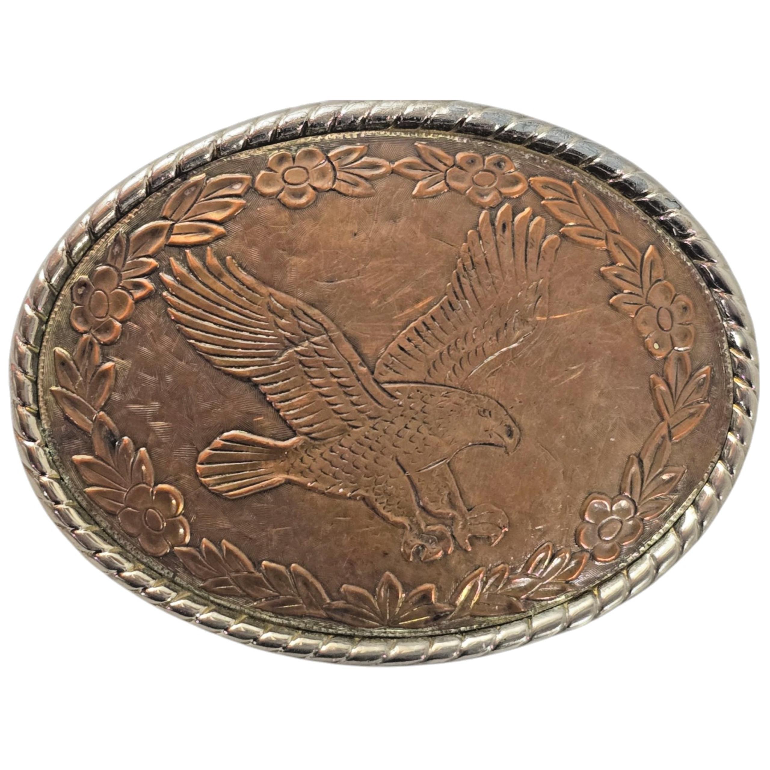 VTG Patriotic Hunting Diving EAGLE Pre Loved Brown Color Belt Buckle Made in USA