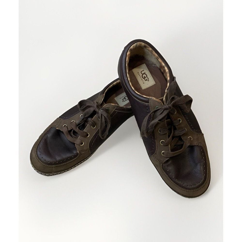 UGG Australia 1000437 Ultra Mercer Brown Leather Sneakers Shoes EU 42 Men's US 9