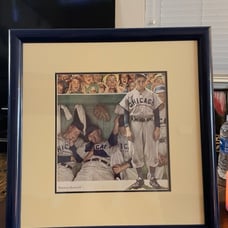 Professionally Framed Norman Rockwell Chicago Baseball original photo of 1948.