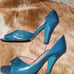 Vintage Louis Vuitton blue Patent Leather Heel 38
