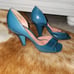 Vintage Louis Vuitton blue Patent Leather Heel 38