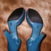 Vintage Louis Vuitton blue Patent Leather Heel 38