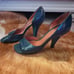 Vintage Louis Vuitton blue Patent Leather Heel 38