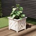 Planters Box - 14.75in Lattice Flower Box Plant Pot, Outdoor Patio Garden Decor