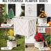 Planters Box - 14.75in Lattice Flower Box Plant Pot, Outdoor Patio Garden Decor