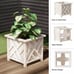 Planters Box - 14.75in Lattice Flower Box Plant Pot, Outdoor Patio Garden Decor