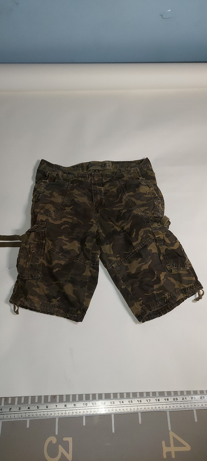 Vintage Twoce Cargo Shorts Mens 36 Green Camo Cargo 14 Skate Military Work Y2K