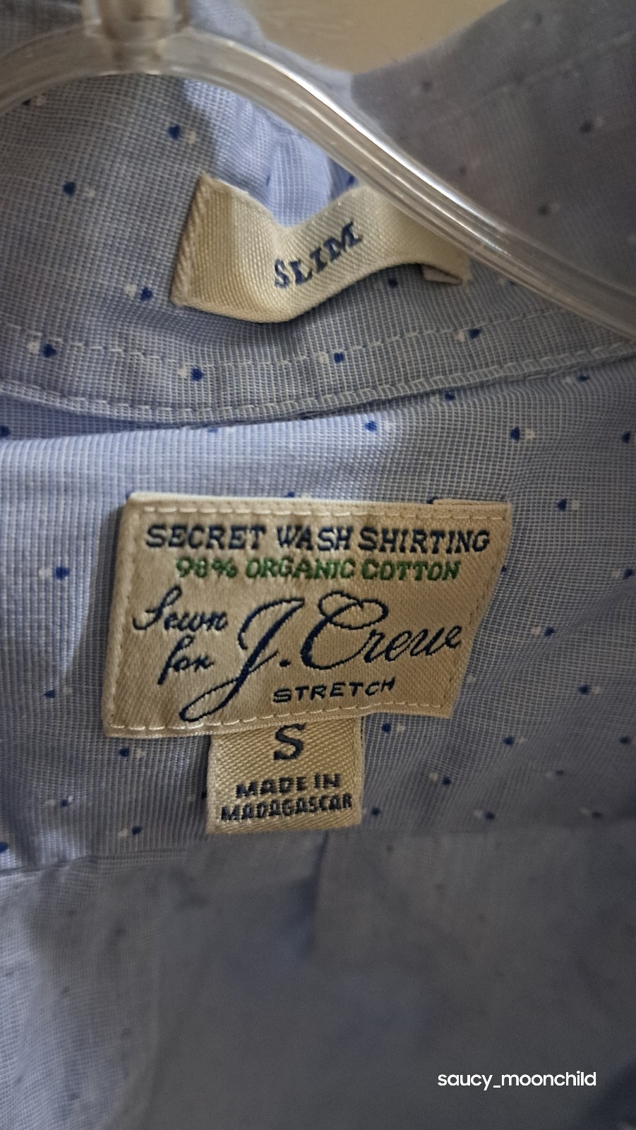J.Crew • Slim Fit Blue Button Down Shirt Small Pocket Front Organic Cotton