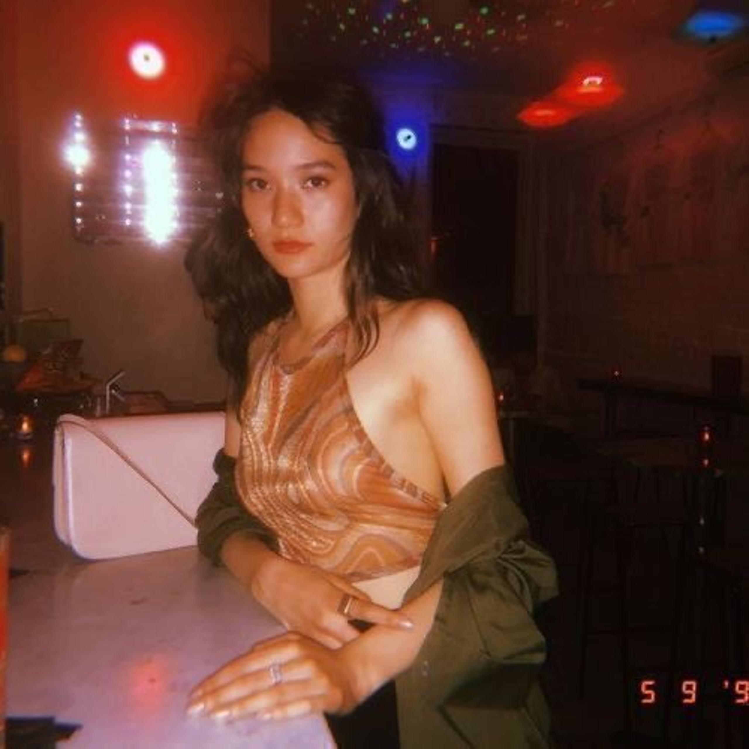 Psychidelic sheer halter top