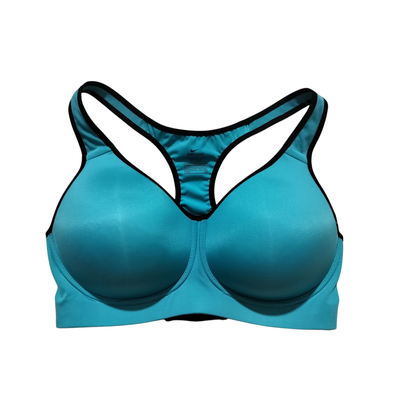 New Nike Pro Rival High Support Dri-fit wireless blue sports bra size 34D