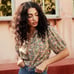 Doen floral silk blouse