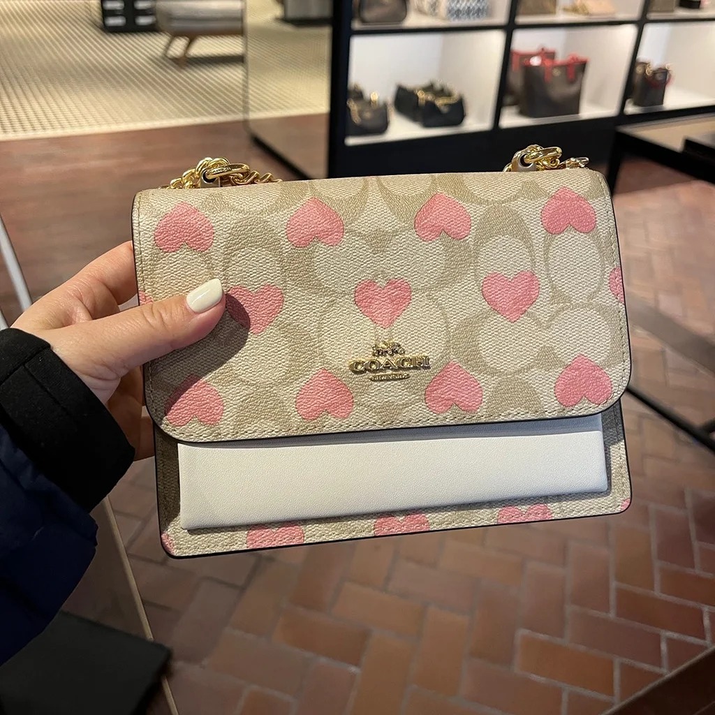 Coach Mini Klare Crossbody In Signature Canvas With Heart Print