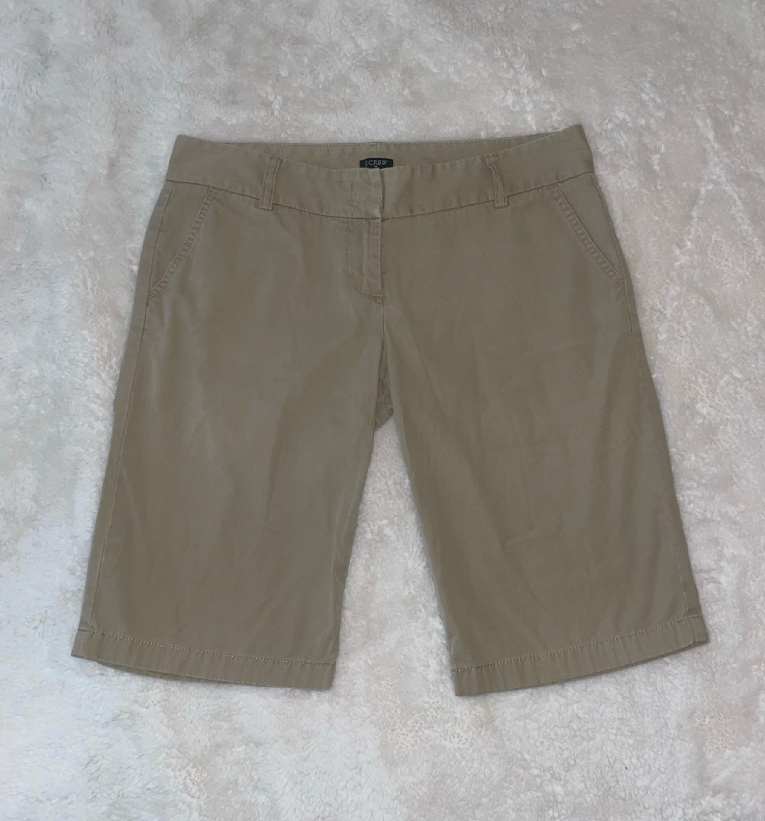 J.Crew 10 women’s Chino shorts city fit Bermuda khaki 100% cotton summer