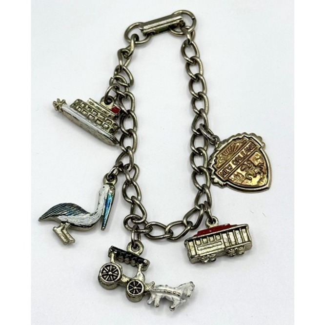 Vintage New Orleans Souvenir Charm Bracelet