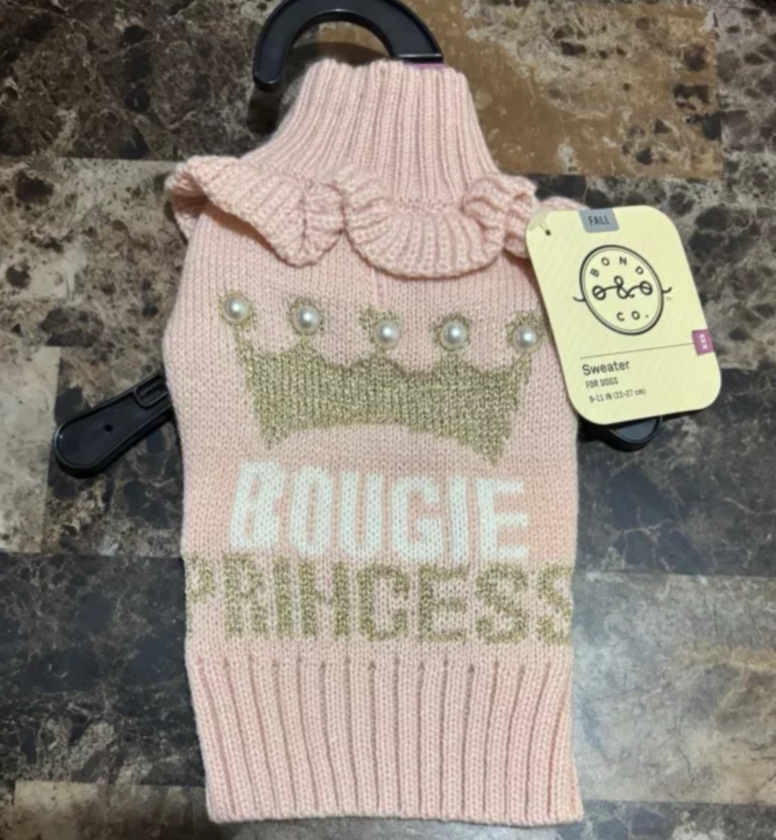 NWT Bond Co Dog Pet Sweater Bougie Princess XXS - Petco