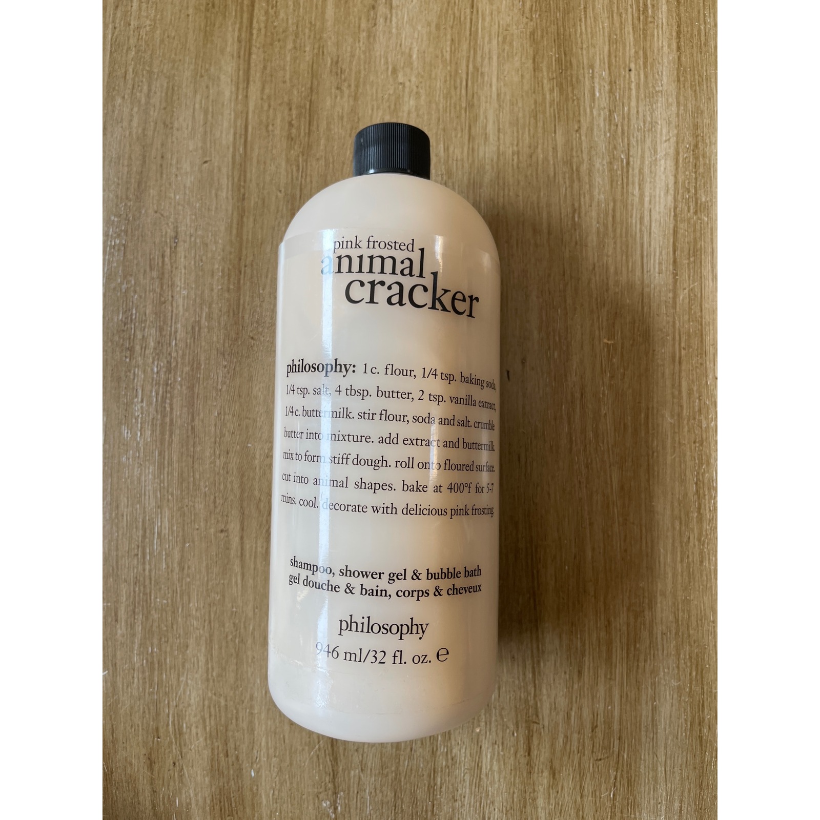 PHILOSOPHY Pink Frosted Animal Cracker 3 in 1 Shower Gel Body Wash 32 oz NEW