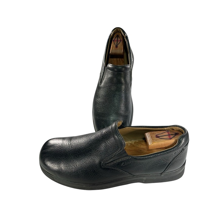 Clarks Collection Size 12 M Mens Black Leather Slip On Driving Loafers Shoes
