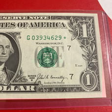 1 Dollar Bill Star Note G03934629