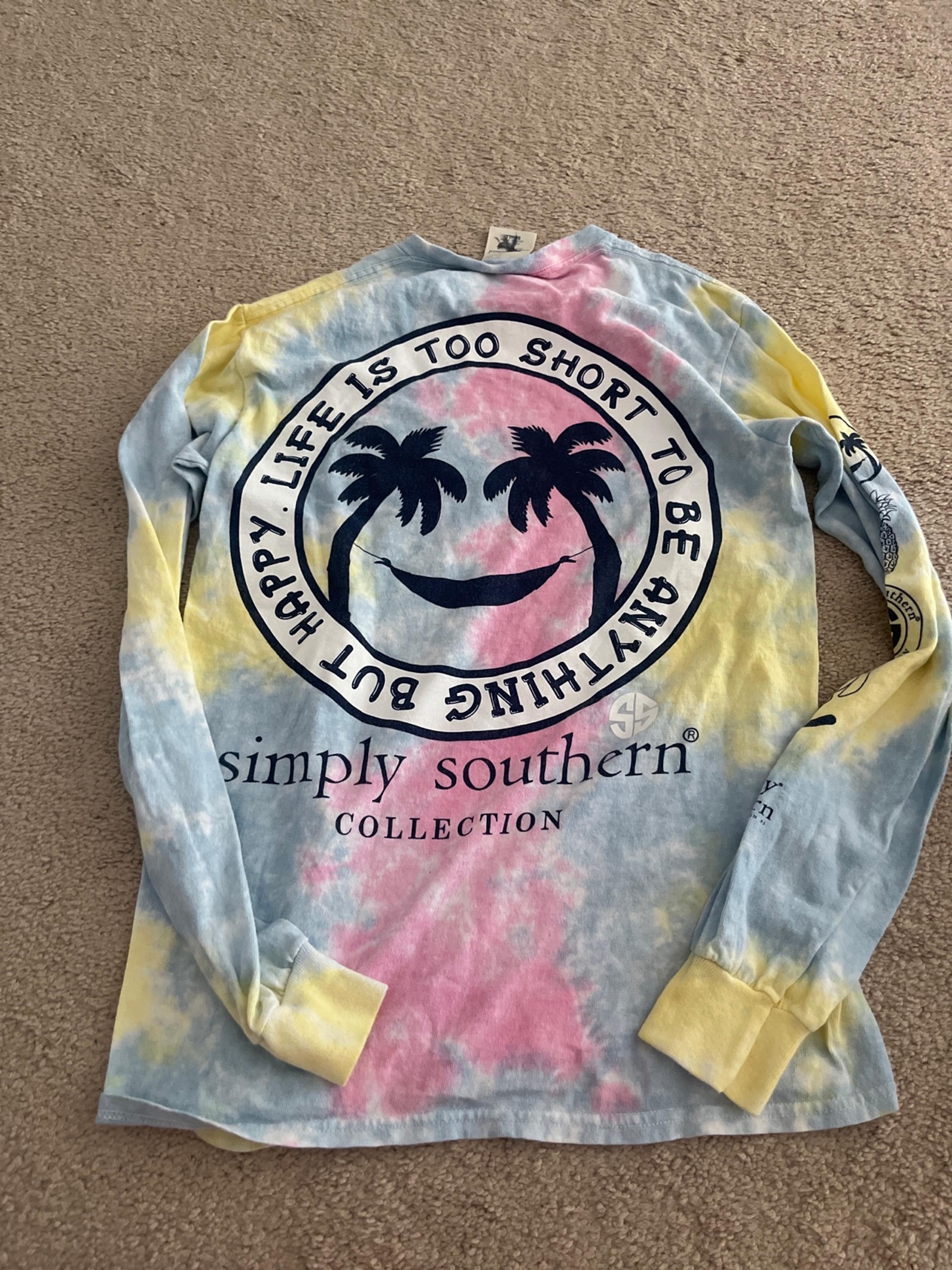 Simply southern long sleeve life is too short t shirt sz small