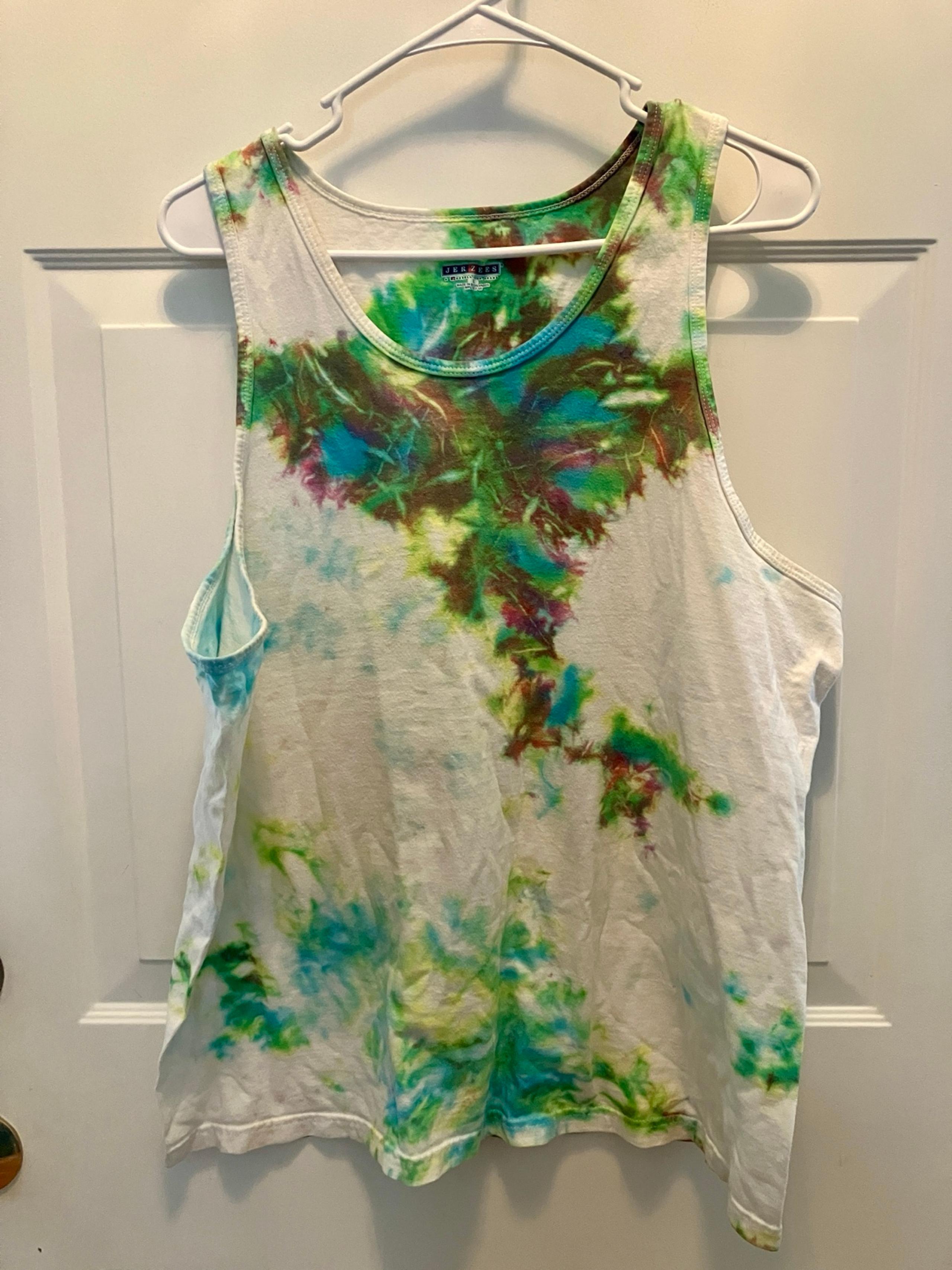 Tie-dyed tank top from Jerzees, Size Large