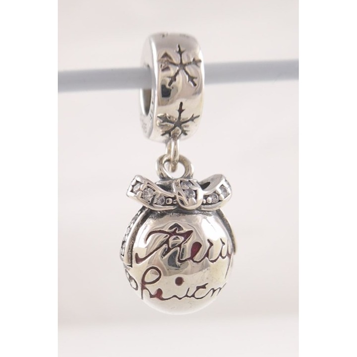 Authentic PANDORA Merry Christmas Bauble ORNAMENT Dangle Charm 792008CZ NEW!