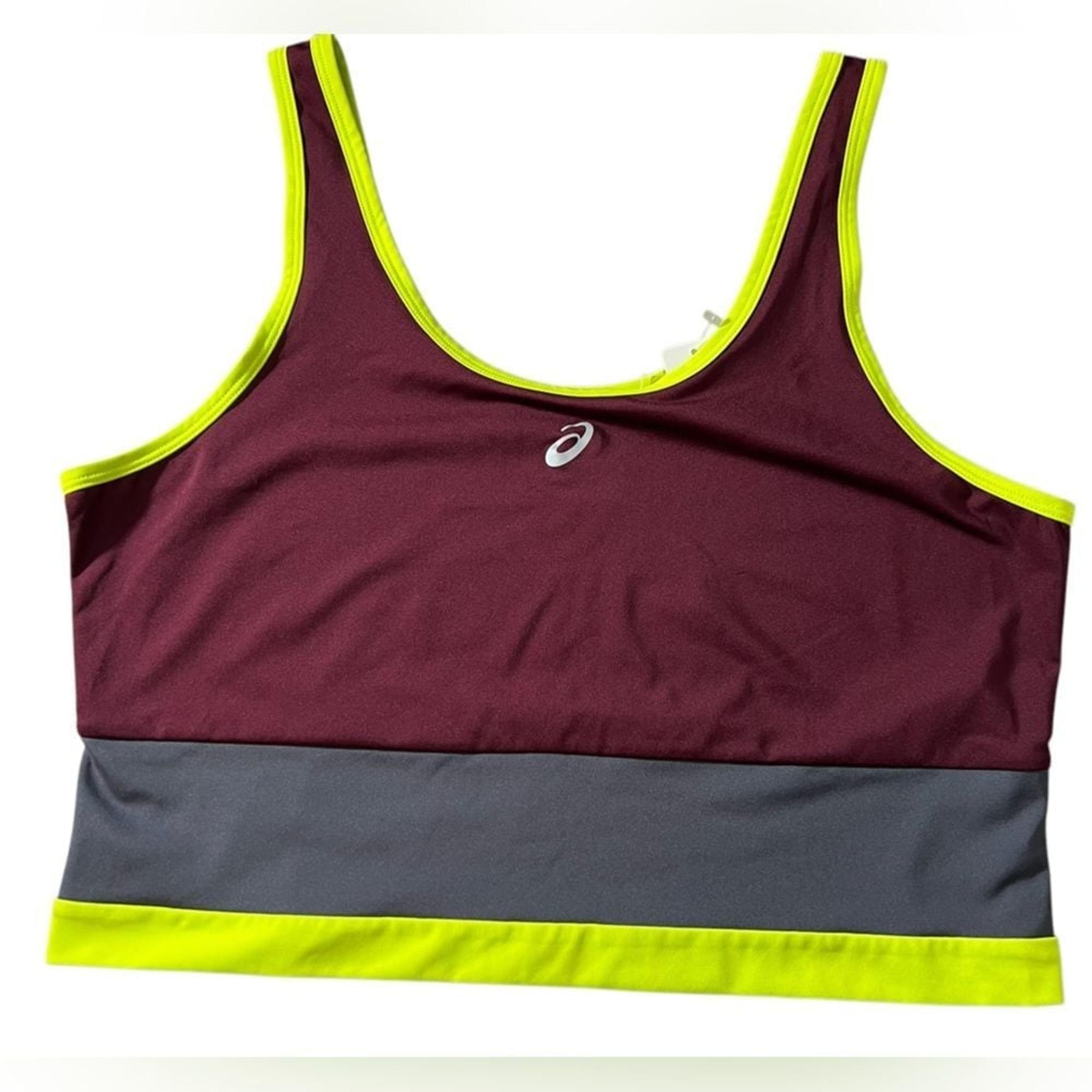 ASICS new strong repurposed tank top workout athletic women's burgundy Medium