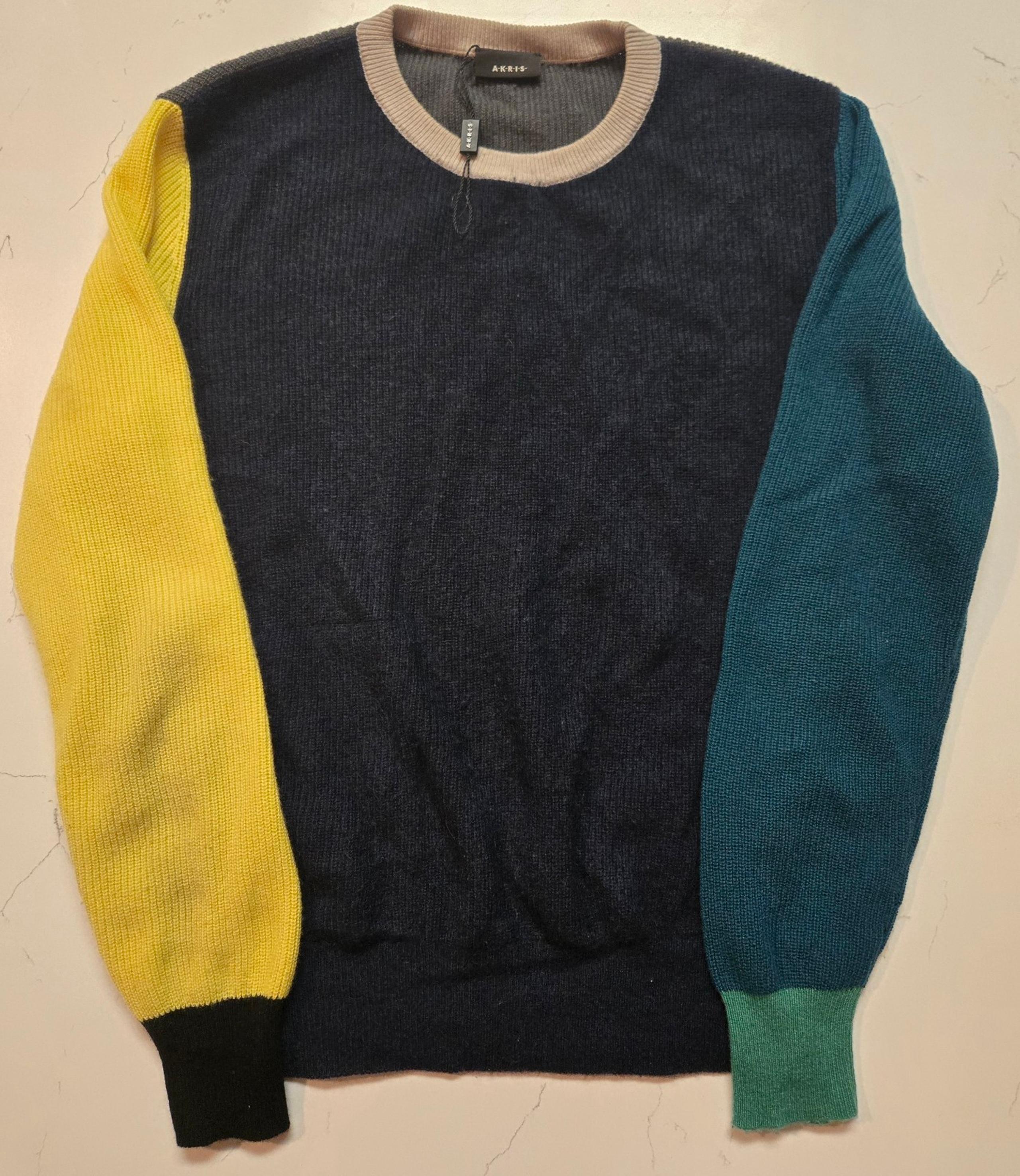 AKRIS Cashmere Cardigan Knit Pullover Sweater Women's Size 4 Mimosa Multi-Color