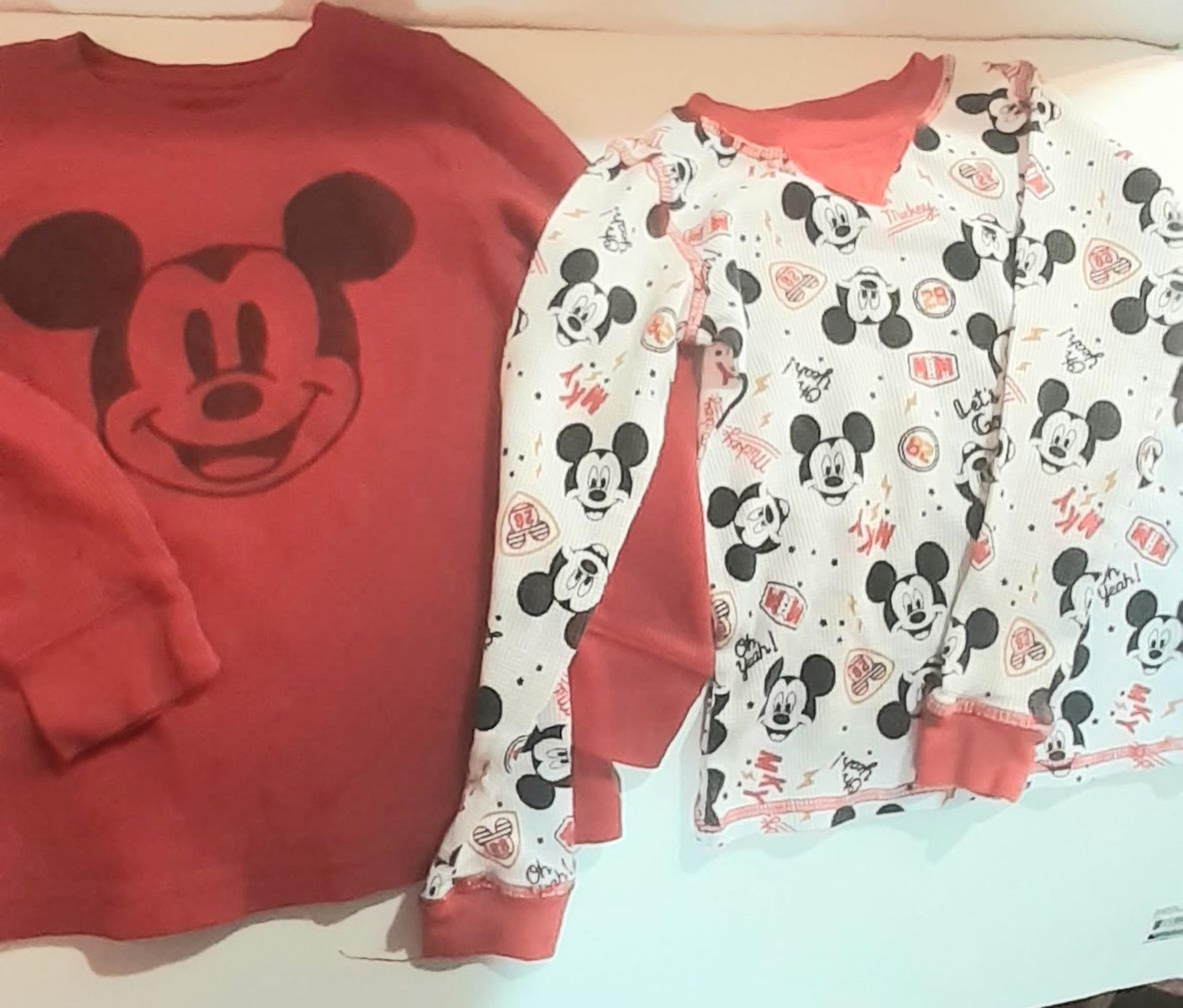 mickey mouse Sweatshirt red sz 4T & mickey mouse Thermal undershirt size - Disney