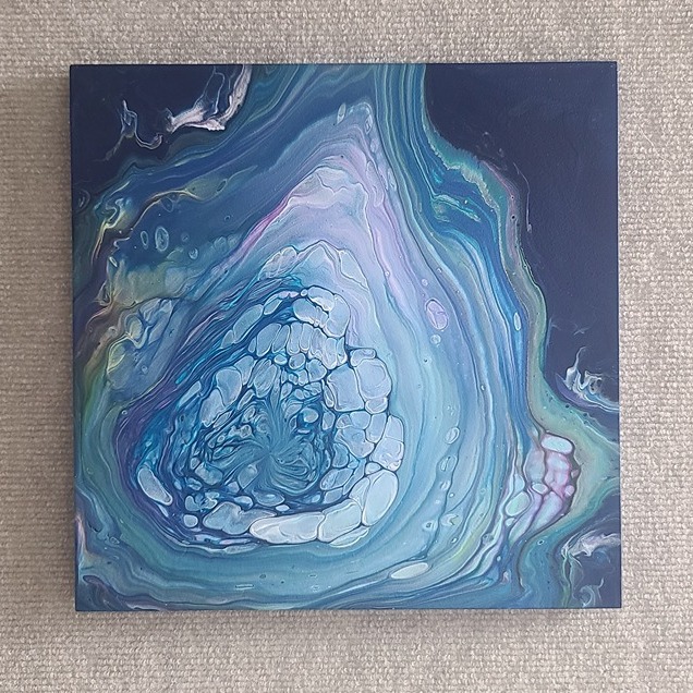 Abstract 12''x12'' painting on wood