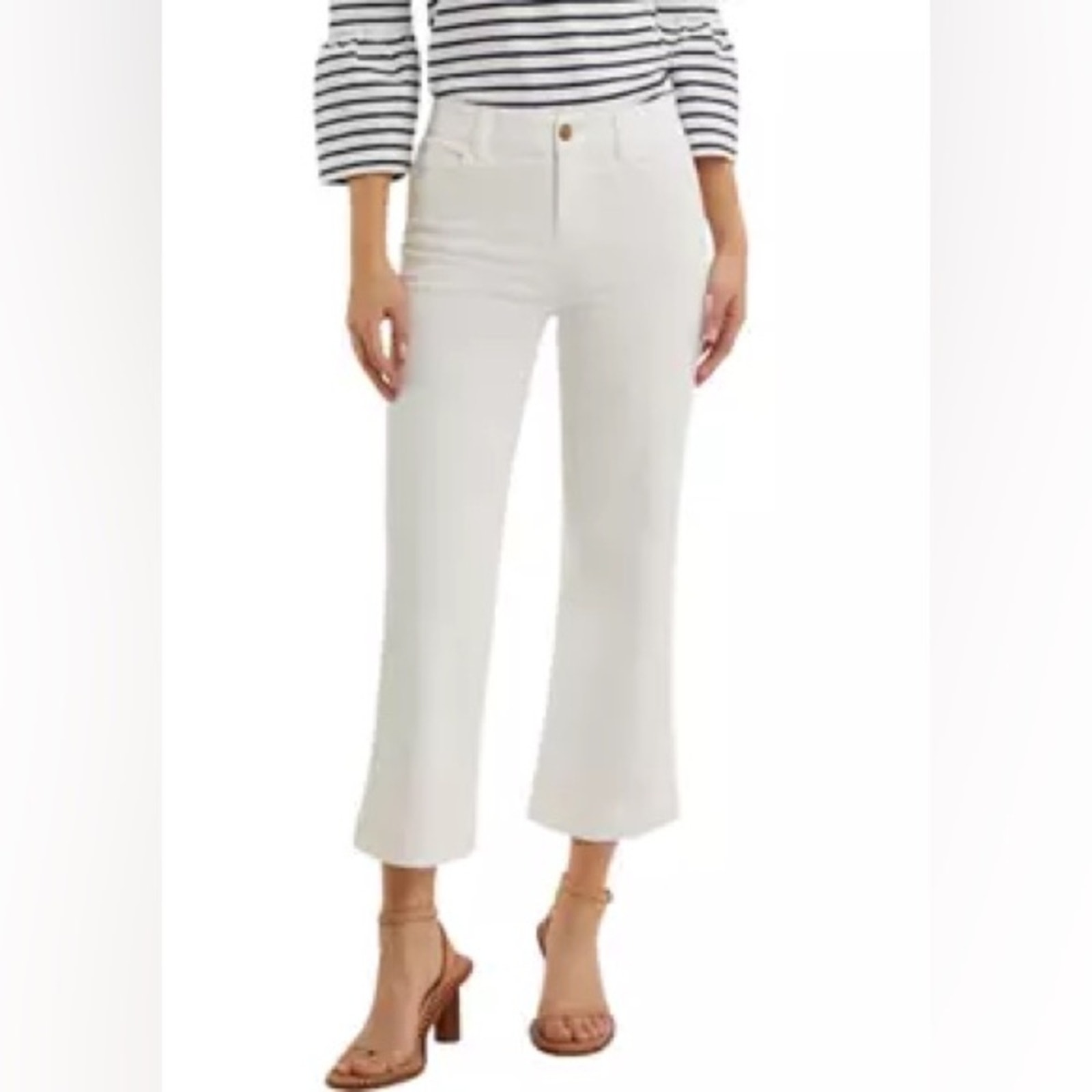 Draper James RSVP White Ankle Wide Legged Pants