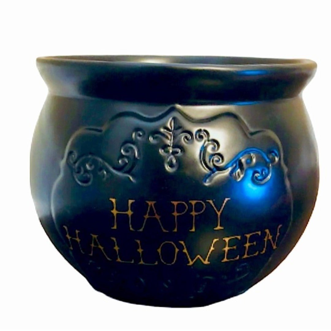 Magenta Ceramic Happy Halloween Cauldron