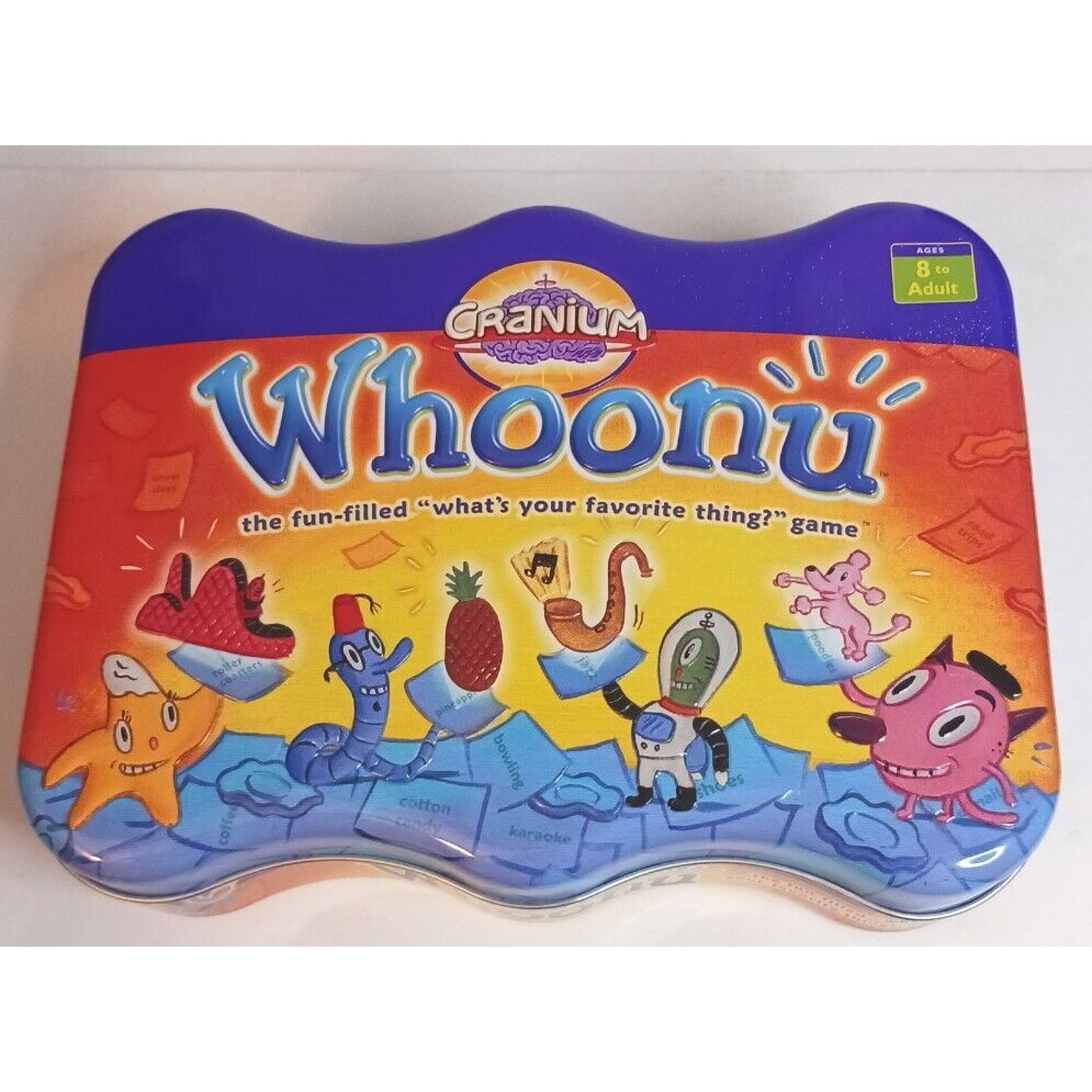 Cranium Games Whoonu Family Game 2005 Metal Container Great Condition