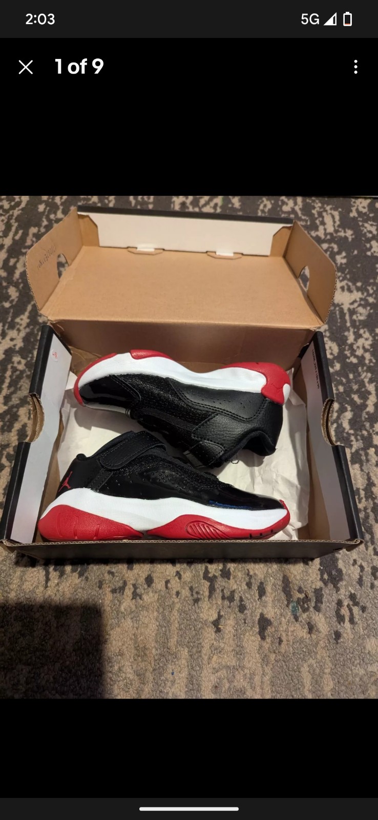 Nike Air Jordan 11 CMFT Low Boys Size 11C CZ0905-005 Black Basketball Shoes *Box