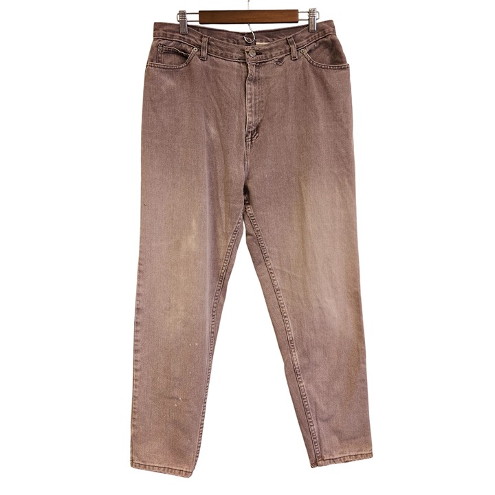 Vintage Faded Glory Womens Brown Purple High-Rise Straight-Leg Jeans Size 14 Ank