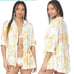 L*Space 2 Piece Pacifica Tunic & Mia Beach Cover-Up Leaf Print Women's Small NWT