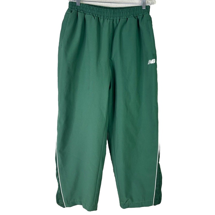 VTG New Balance Men XL (30x27) Green Wind Track Pants Medium Weight Zipper EUC